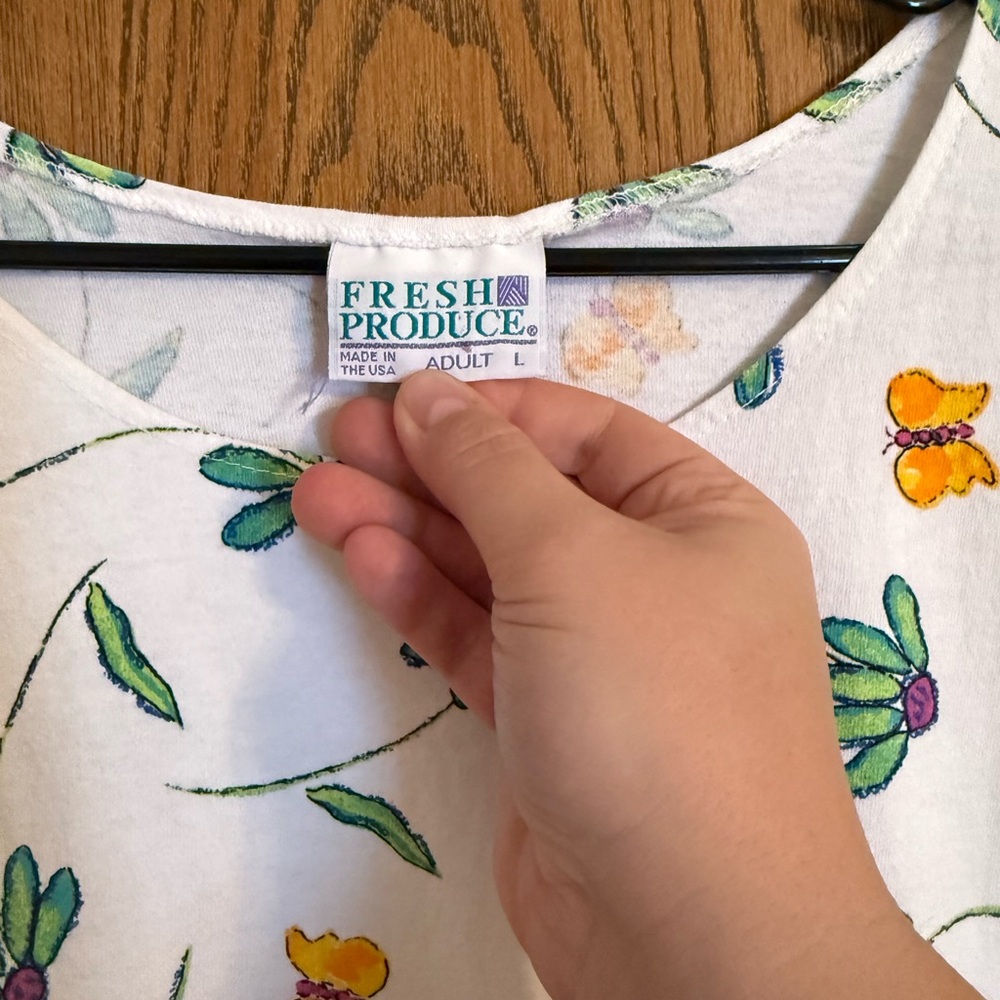 Adorable Vintage Fresh Produce Floral Butterfly Mini Dress - Picture 4 of 5